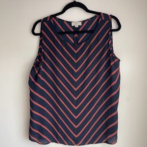 LOFT Striped Sleeveless Blouse